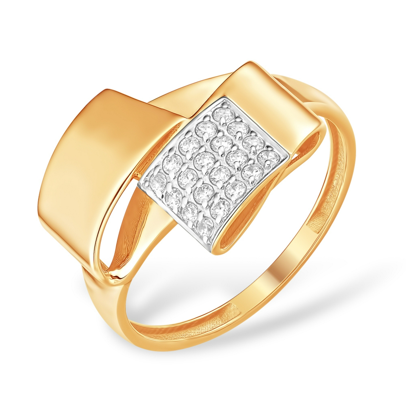 Кольцо из красного золота с фианитами Ювелирное изделие - Кольцо из красного золота с фианитами в магазине Best-Gold 152031