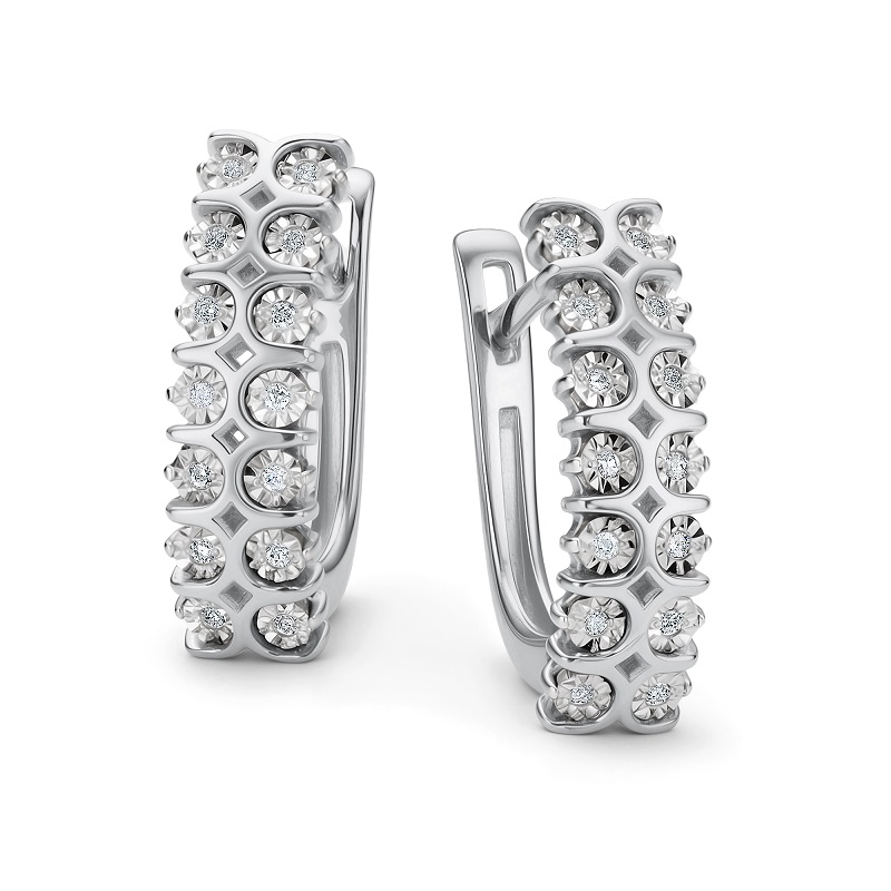 Серьги из белого золота с бриллиантами Ювелирное изделие - Серьги из белого золота с бриллиантами в магазине Best-Gold 146694