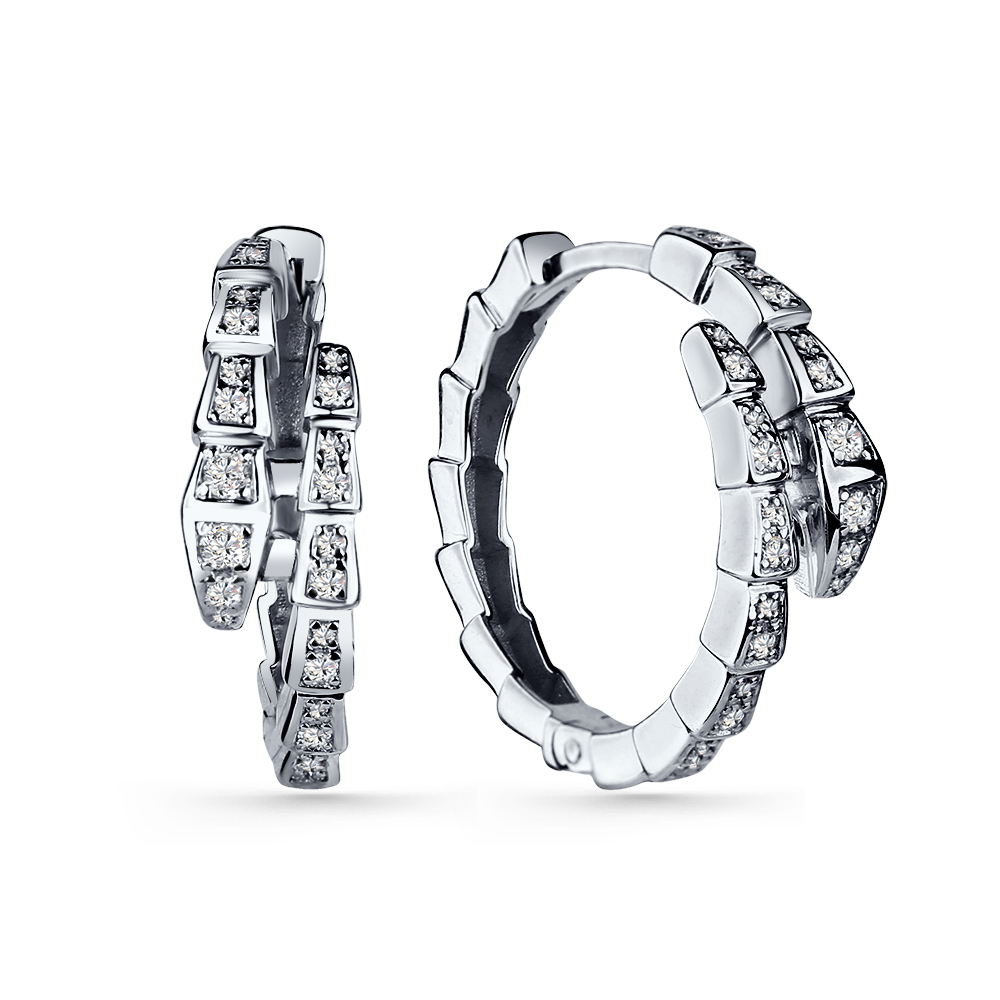 Серьги из серебра с фианитами Ювелирное изделие - Серьги из серебра с фианитами в магазине Best-Gold 147308