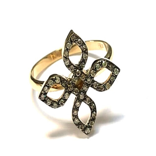 Кольцо из жёлтого золота с коньячными бриллиантами Ювелирное изделие - Кольцо из жёлтого золота с коньячными бриллиантами в магазине Best-Gold 028998