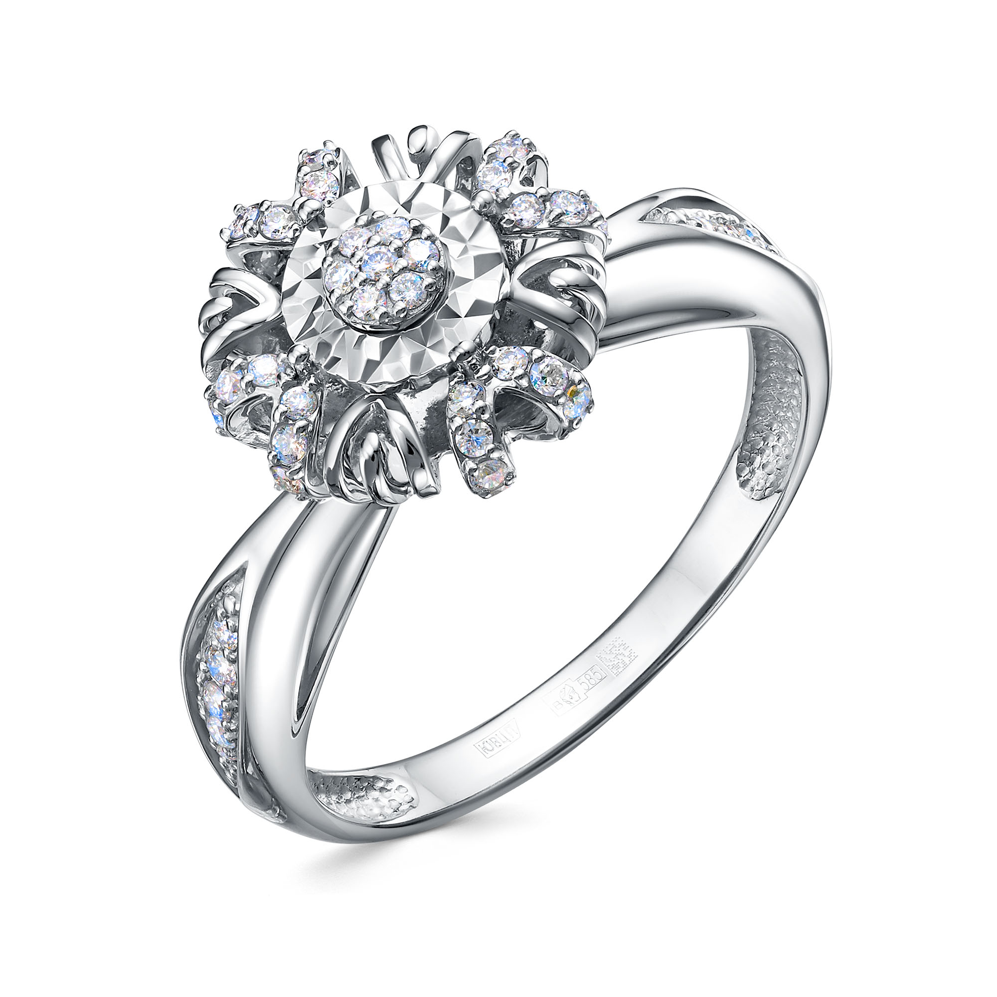 Кольцо из белого золота с бриллиантами Ювелирное изделие - Кольцо из белого золота с бриллиантами в магазине Best-Gold 141497