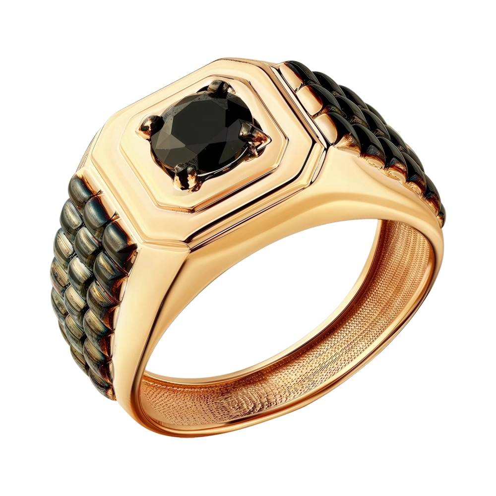 Ювелирное изделие - Кольцо из красного золота с фианитами в магазине Best-Gold 033676