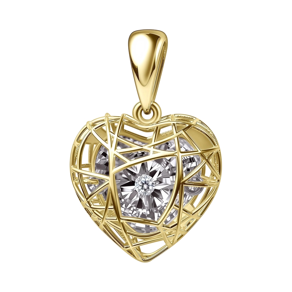 Подвеска из желтого золота с бриллиантом Ювелирное изделие - Подвеска из желтого золота с бриллиантом в магазине Best-Gold 156229