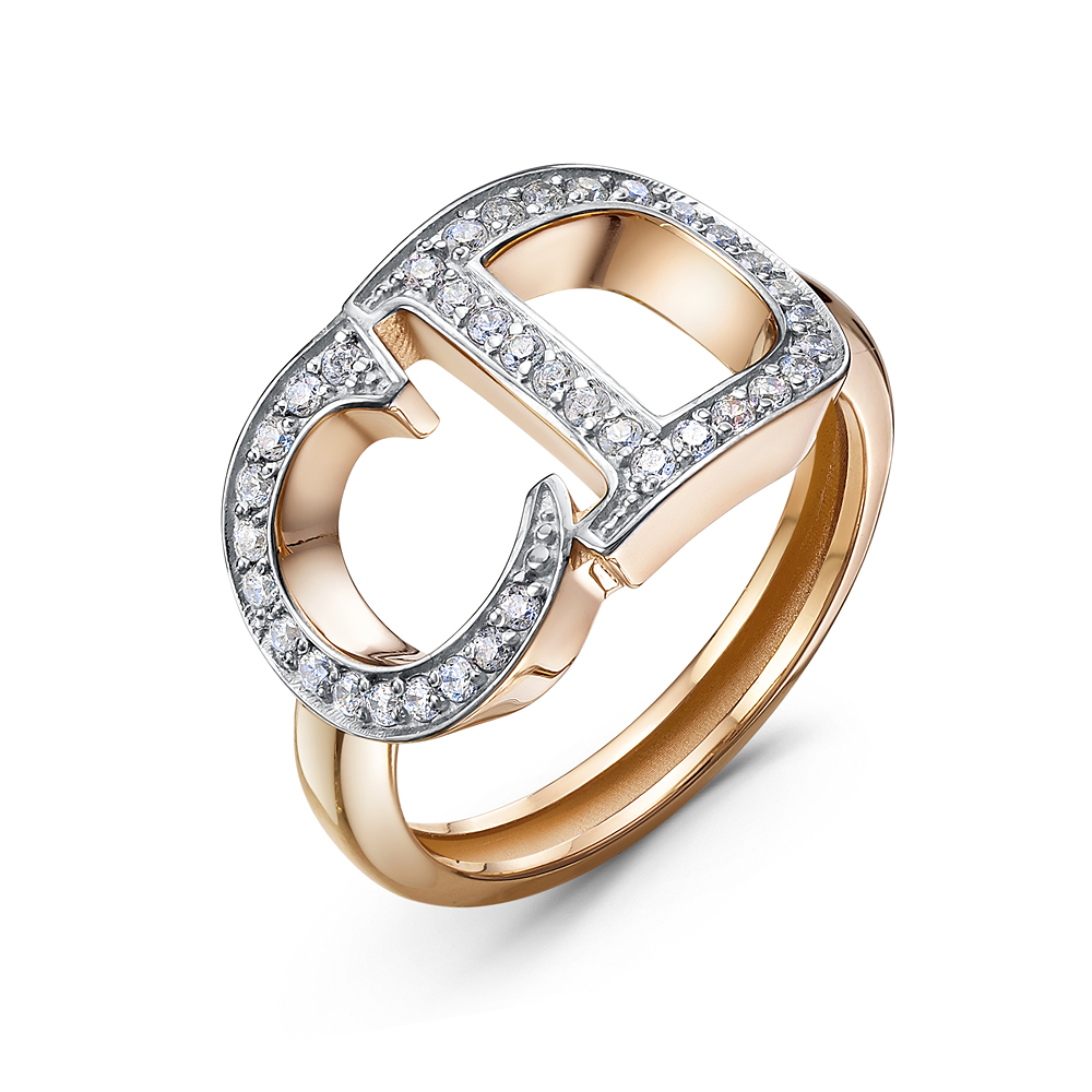 Кольцо из красного золота с фианитами Ювелирное изделие - Кольцо из красного золота с фианитами в магазине Best-Gold 028778