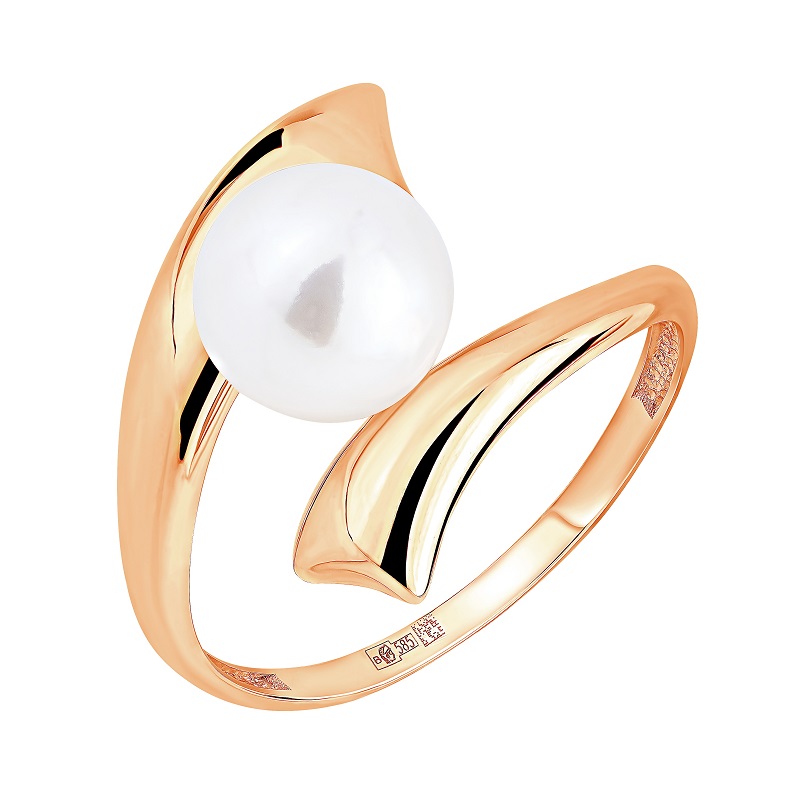 Кольцо из красного золота с жемчугом Ювелирное изделие - Кольцо из красного золота с жемчугом в магазине Best-Gold 152924