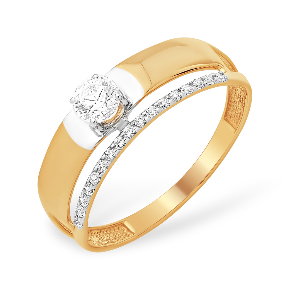 Ювелирное изделие - Кольцо из красного золота с фианитами в магазине Best-Gold 096689