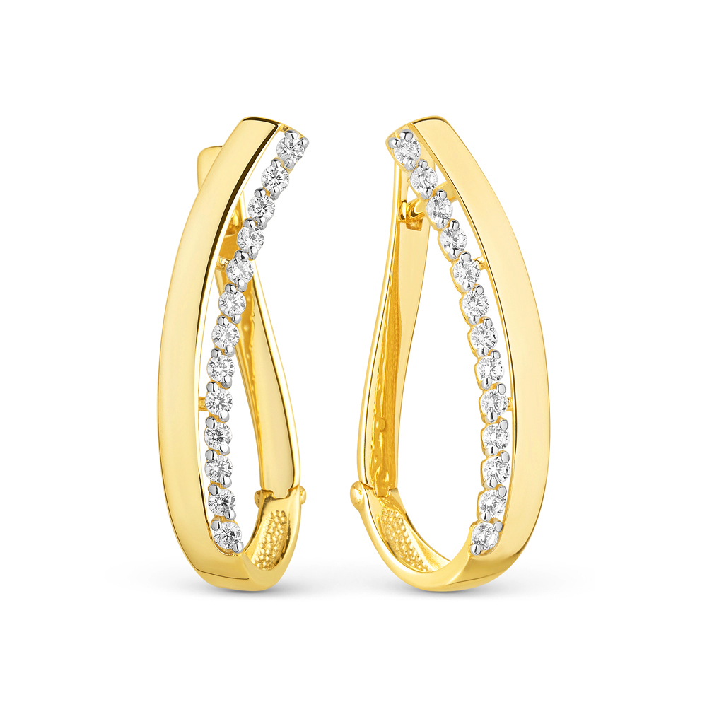 Серьги из жёлтого золота с фианитами Ювелирное изделие - Серьги из жёлтого золота с фианитами в магазине Best-Gold 102392