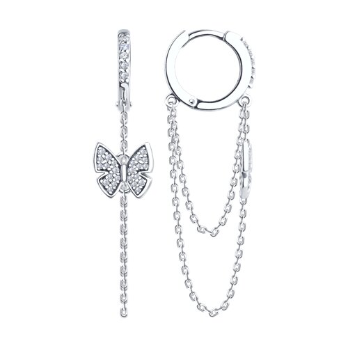 Серьги из серебра с фианитами Ювелирное изделие - Серьги из серебра с фианитами в магазине Best-Gold 149886