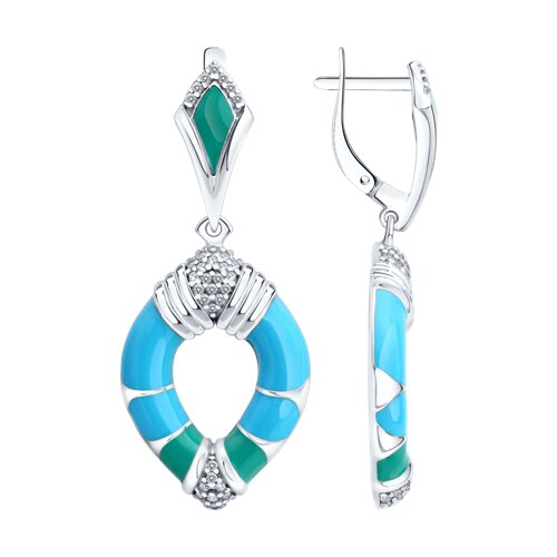 Ювелирное изделие - Серьги из серебра с фианитами в магазине Best-Gold 152817