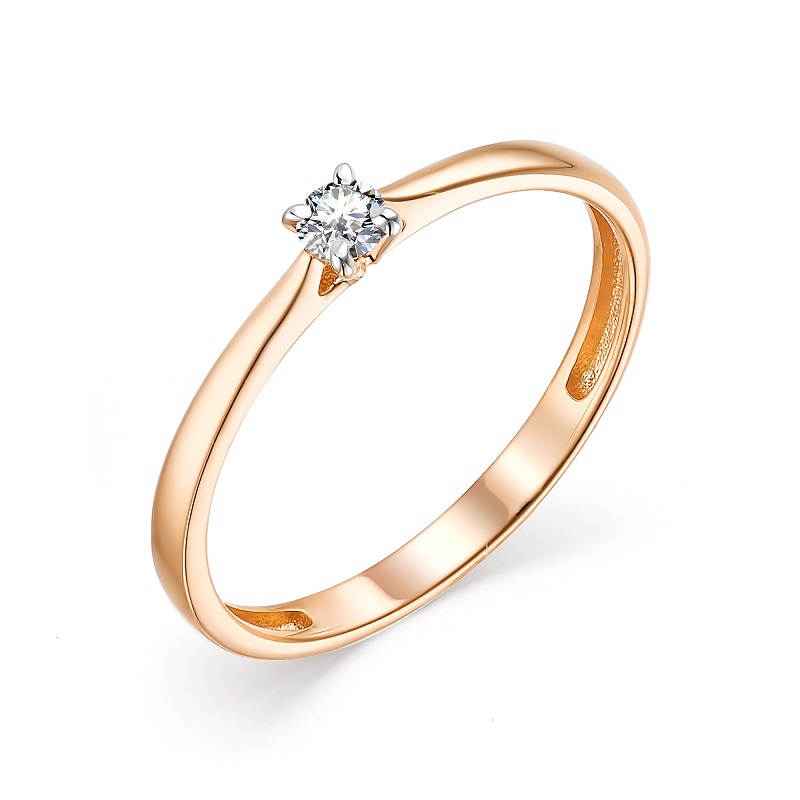Ювелирное изделие - Кольцо помолвочное из красного золота с бриллиантом в магазине Best-Gold 155592
