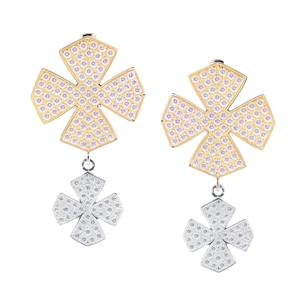 Ювелирное изделие - Серьги из серебра с фианитами в магазине Best-Gold 121113