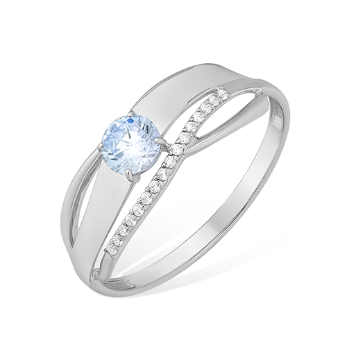 Кольцо из серебра с топазом и фианитами Ювелирное изделие - Кольцо из серебра с топазом и фианитами в магазине Best-Gold 127795