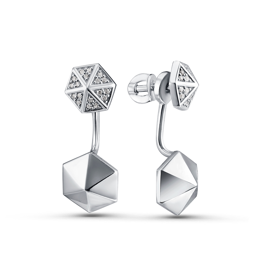 Серьги из серебра с фианитами Ювелирное изделие - Серьги из серебра с фианитами в магазине Best-Gold 124458
