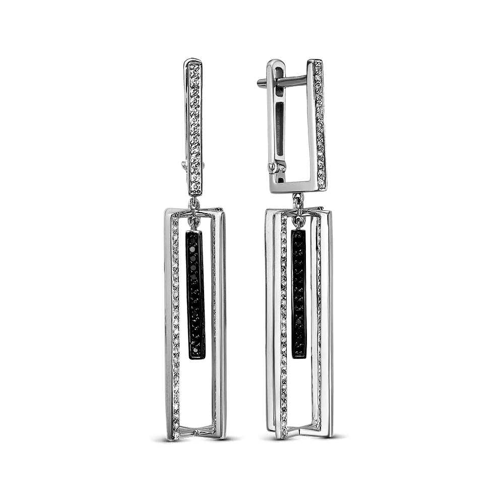 Серьги из белого золота с бриллиантами Ювелирное изделие - Серьги из белого золота с бриллиантами в магазине Best-Gold 131639