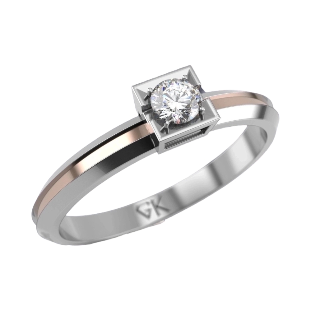 Ювелирное изделие - Помолвочное кольцо из комбинированного золота с бриллиантами в магазине Best-Gold 144228