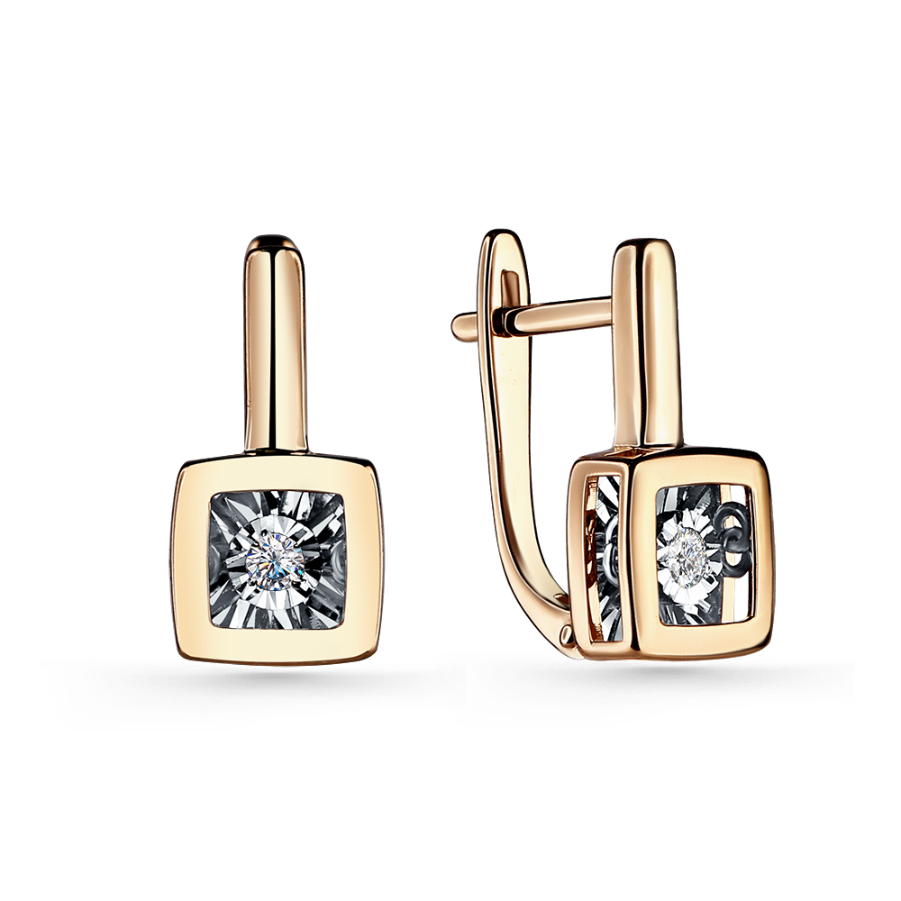 Серьги из красного золота с бриллиантами Ювелирное изделие - Серьги из красного золота с бриллиантами в магазине Best-Gold 139595