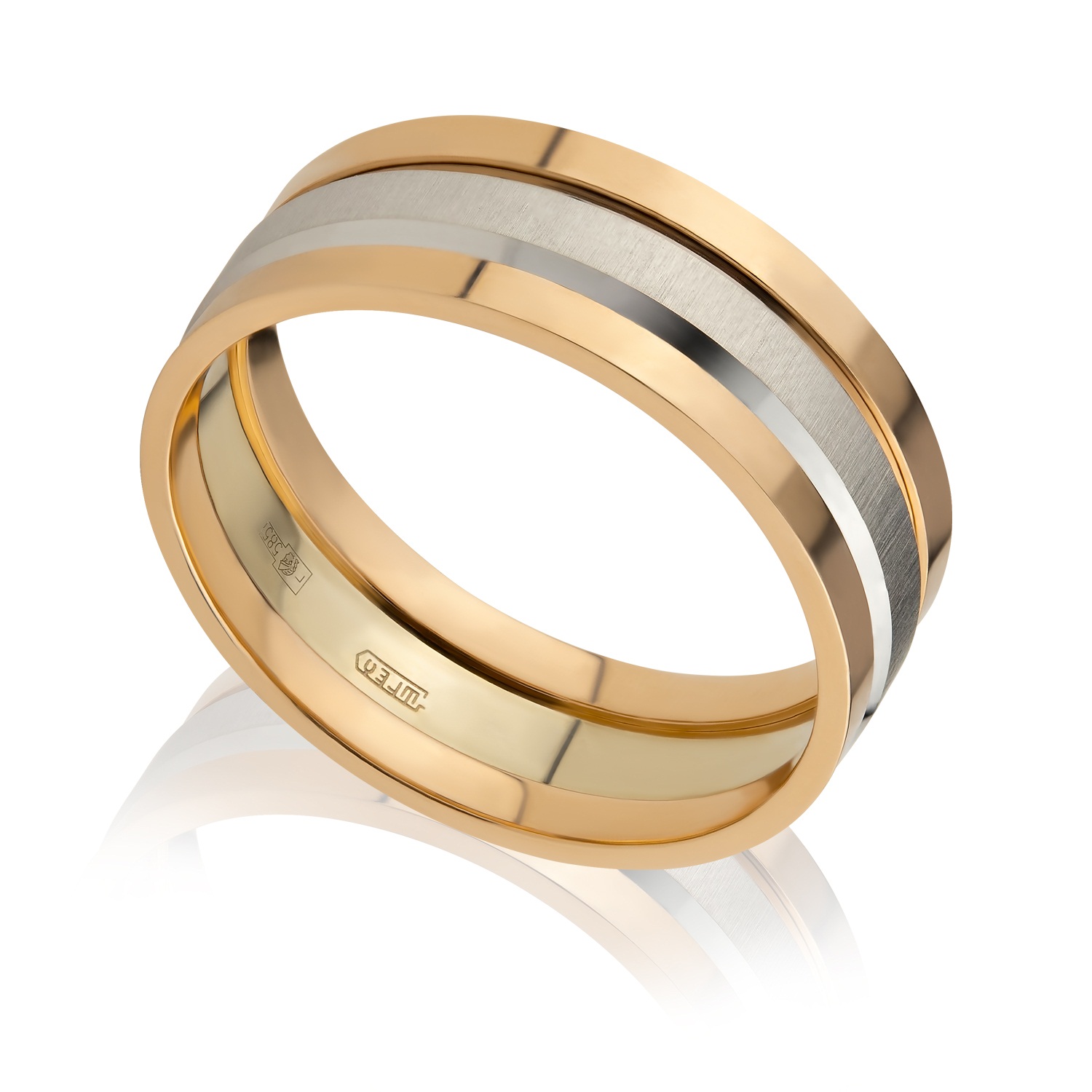 Обручальное кольцо из комбинированного золота Ювелирное изделие - Обручальное кольцо из комбинированного золота в магазине Best-Gold 055422