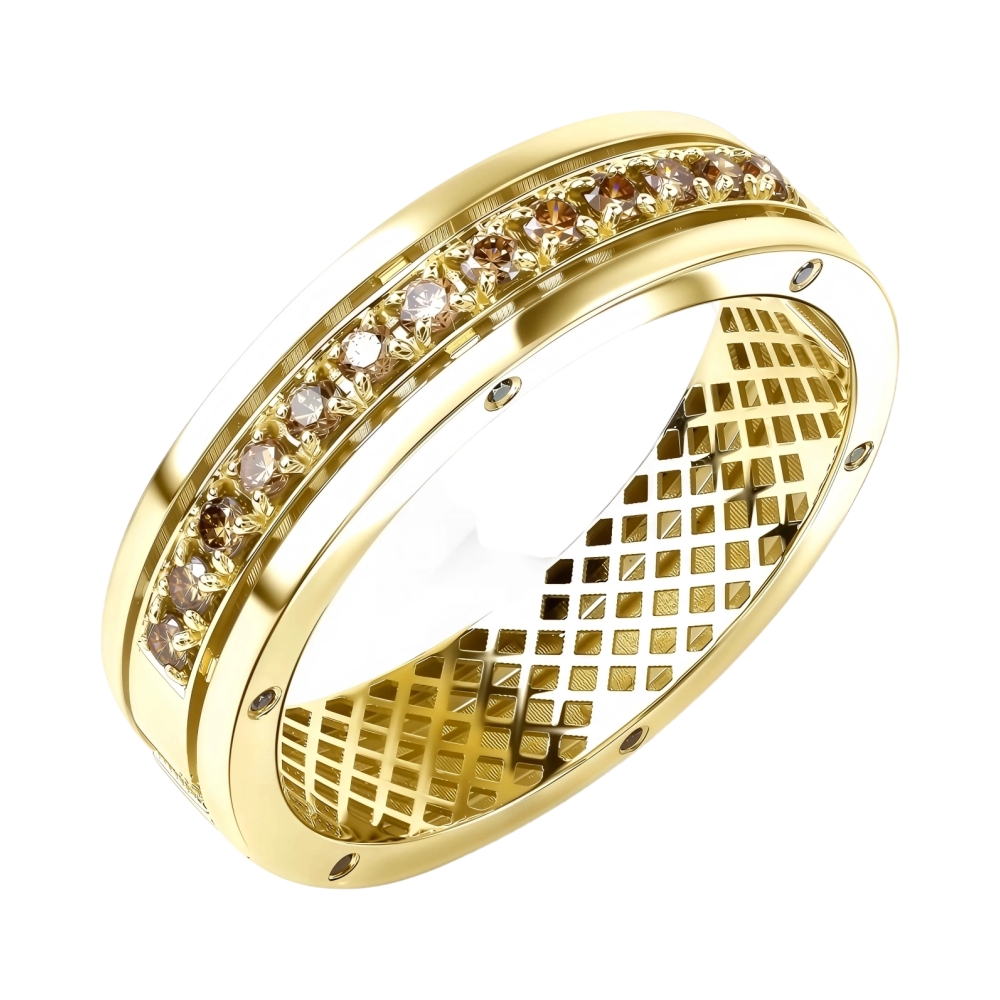 Обручальное кольцо в желтом золоте с бриллиантами Ювелирное изделие - Обручальное кольцо в желтом золоте с бриллиантами в магазине Best-Gold 139144