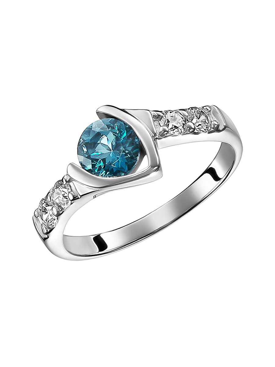Ювелирное изделие - Кольцо из серебра с топазом и фианитами в магазине Best-Gold 128435