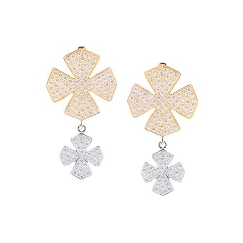 Ювелирное изделие - Серьги из серебра с фианитами в магазине Best-Gold 121113