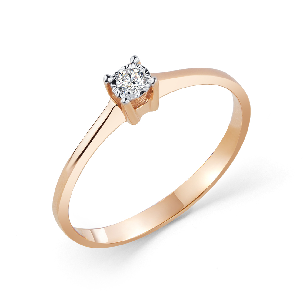 Кольцо помолвочное из красного золота с бриллиантами Ювелирное изделие - Кольцо помолвочное из красного золота с бриллиантами в магазине Best-Gold 145574