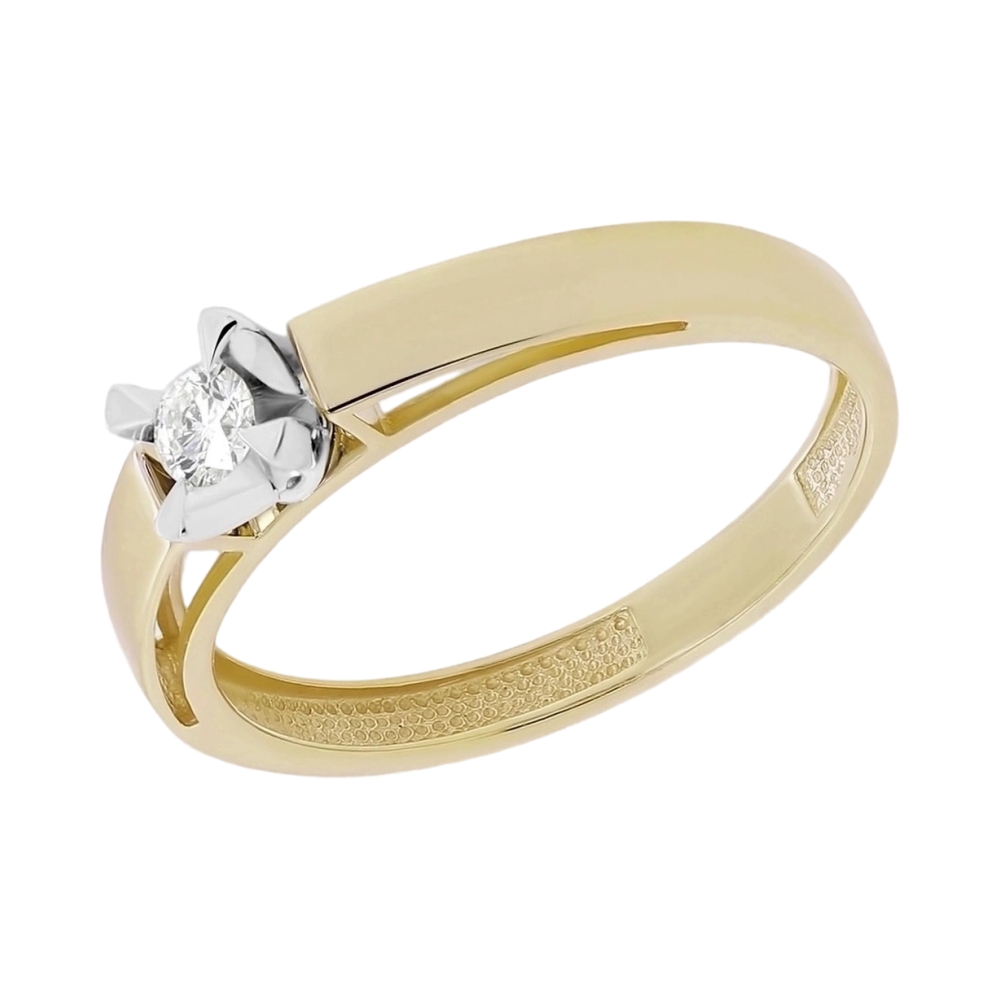 Ювелирное изделие - Кольцо помолвочное из жёлтого золота с бриллиантом в магазине Best-Gold 028336