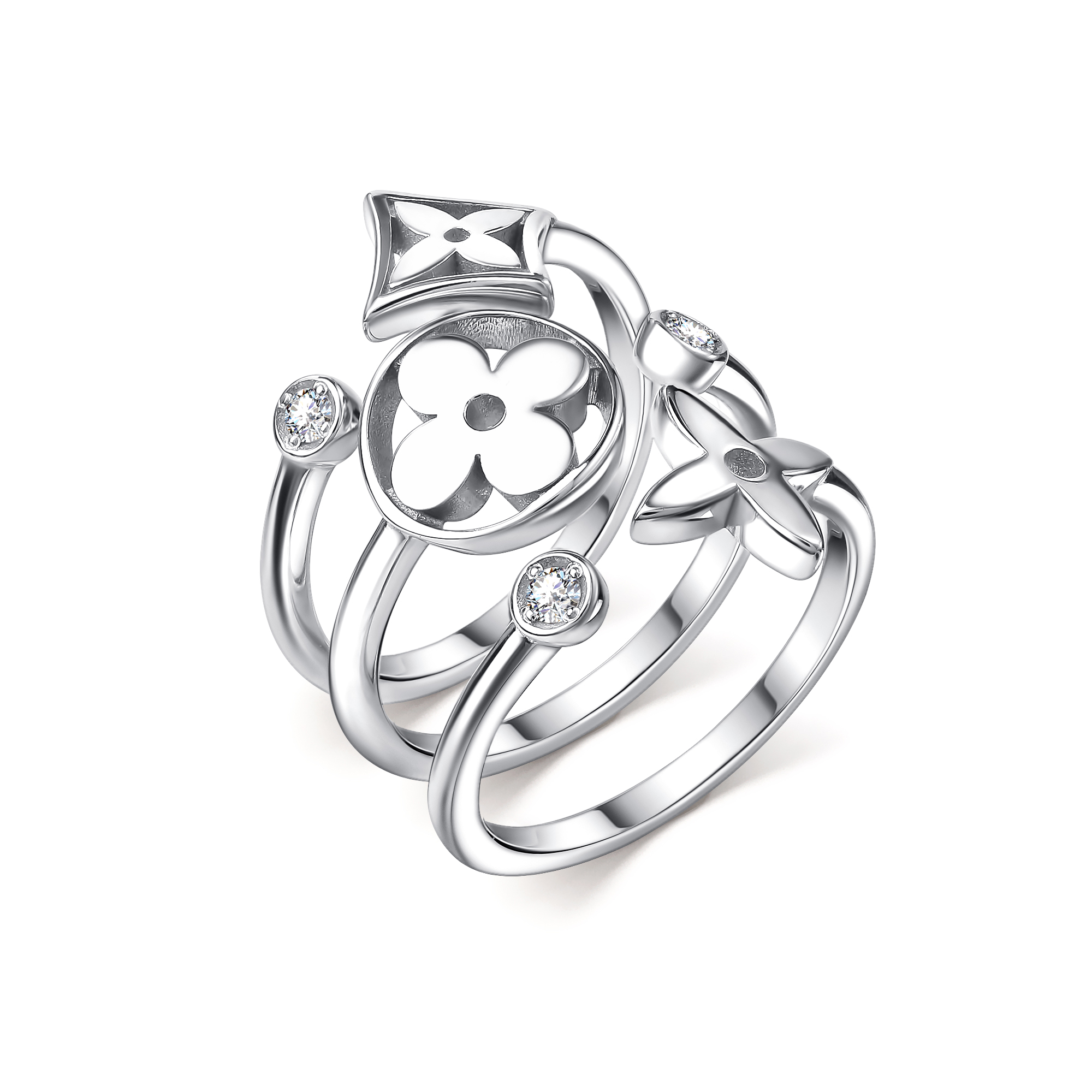 Кольцо из серебра с фианитами Ювелирное изделие - Кольцо из серебра с фианитами в магазине Best-Gold 142309