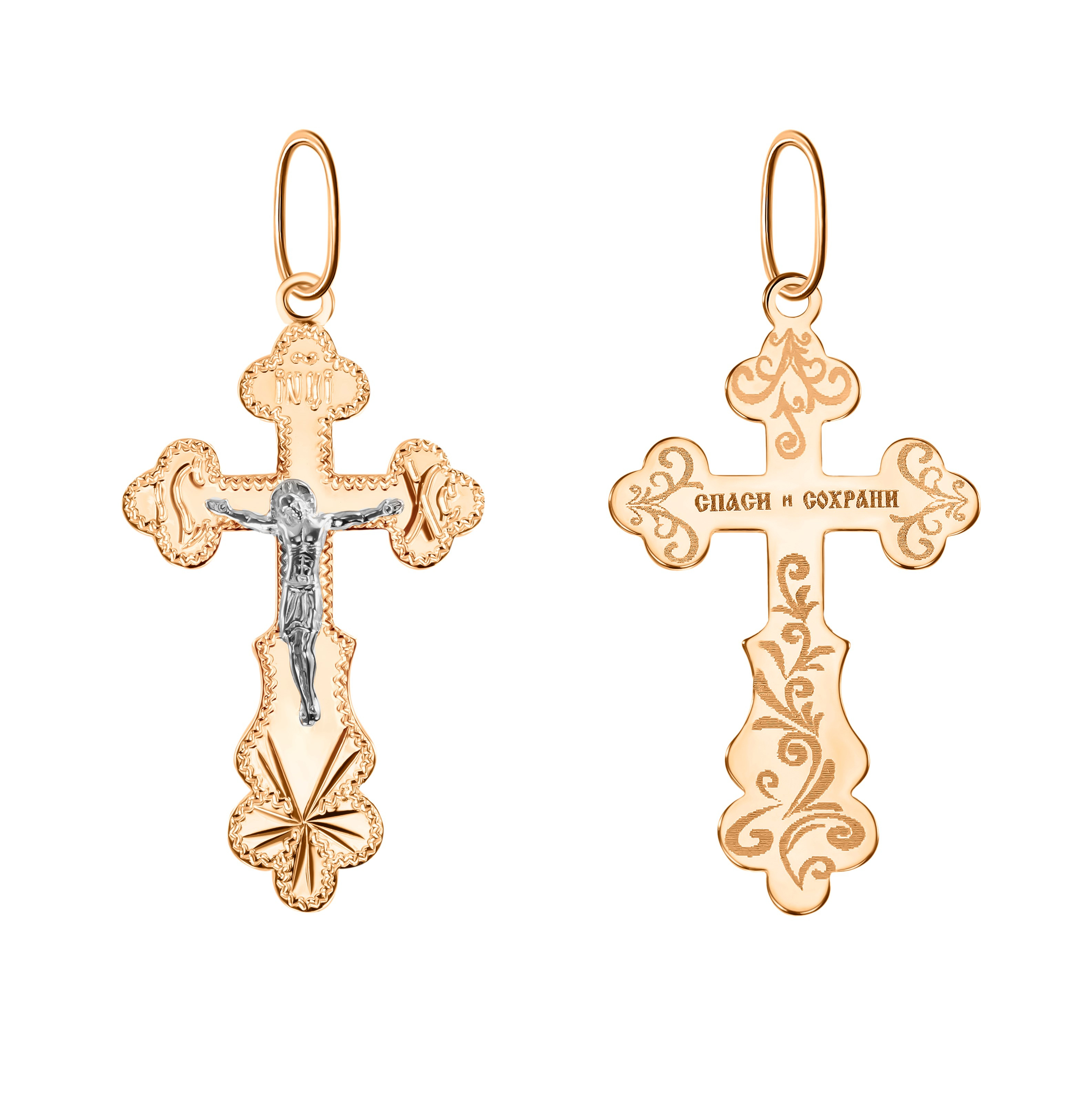 Крест из красного золота Ювелирное изделие - Крест из красного золота в магазине Best-Gold 030051