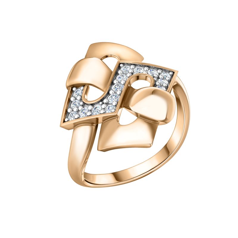 Кольцо из красного золота с фианитами Ювелирное изделие - Кольцо из красного золота с фианитами в магазине Best-Gold 126750