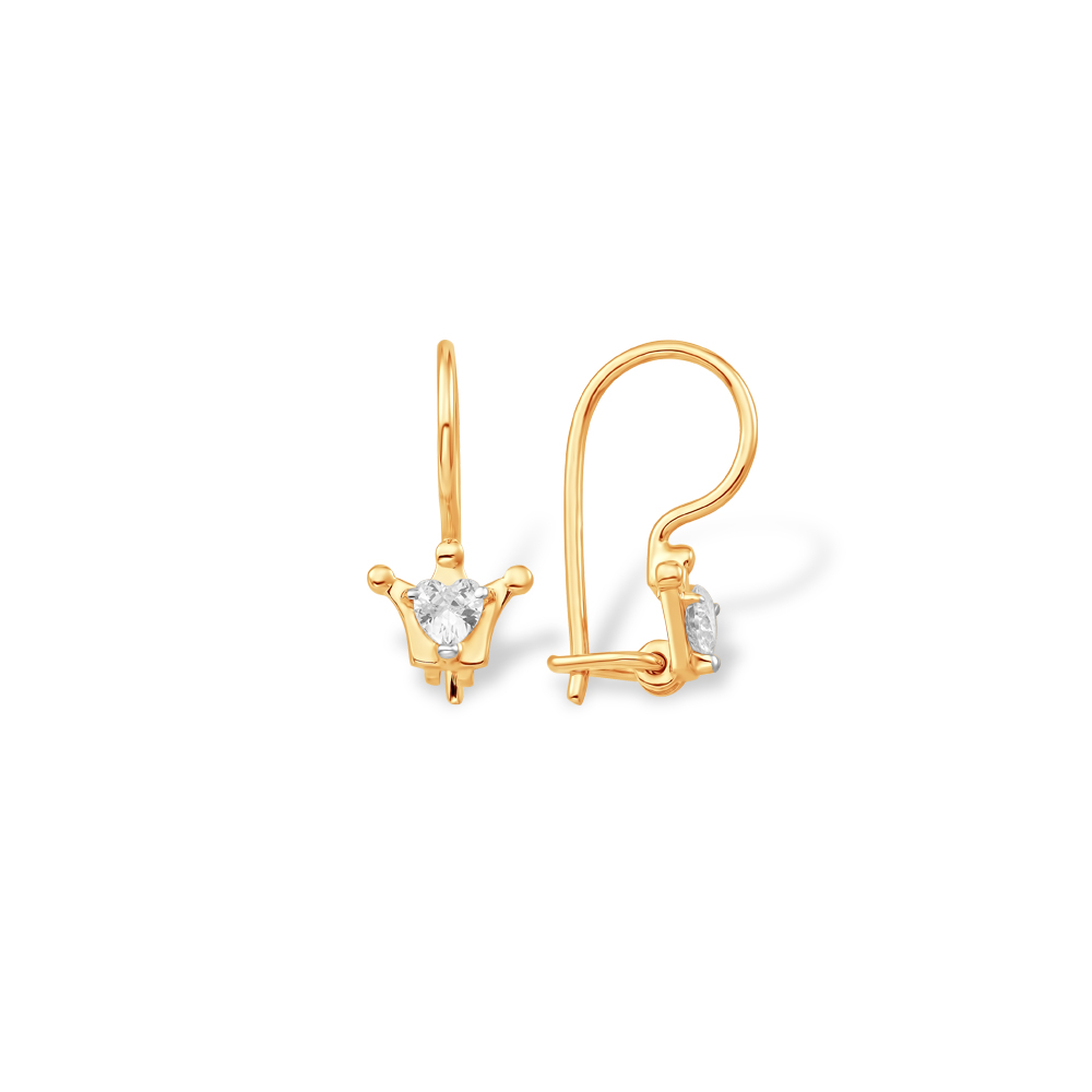 Серьги из красного золота с фианитами Ювелирное изделие - Серьги из красного золота с фианитами в магазине Best-Gold 141412