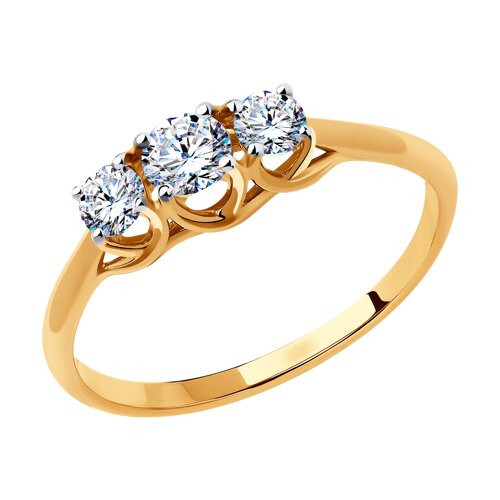 Кольцо из красного золота с фианитами Ювелирное изделие - Кольцо из красного золота с фианитами в магазине Best-Gold 063183