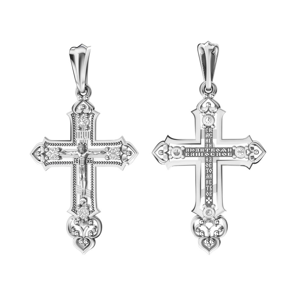 Крест из белого золота с фианитами Ювелирное изделие - Крест из белого золота с фианитами в магазине Best-Gold 155992