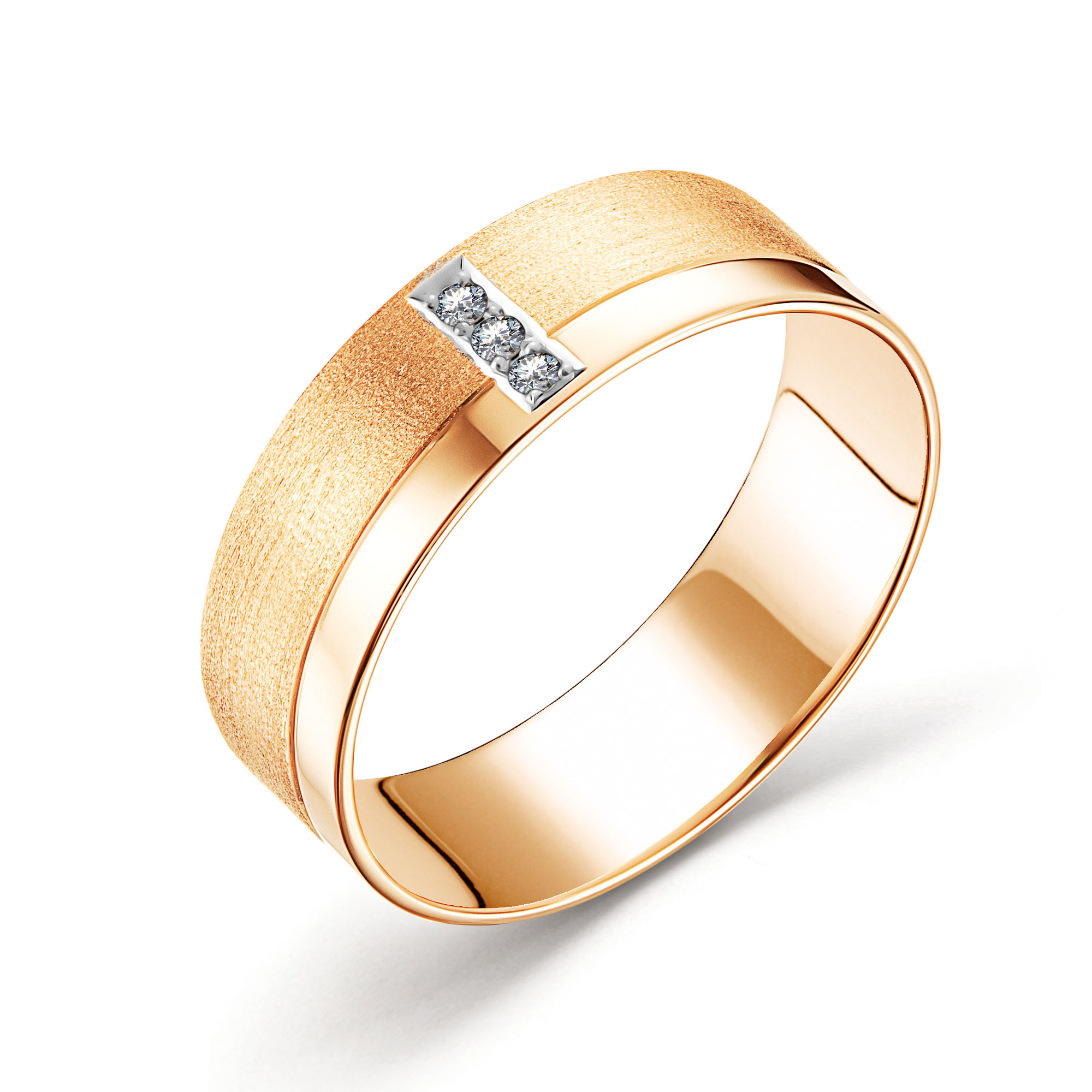 Обручальное кольцо из красного золота с бриллиантами Ювелирное изделие - Обручальное кольцо из красного золота с бриллиантами в магазине Best-Gold 042348