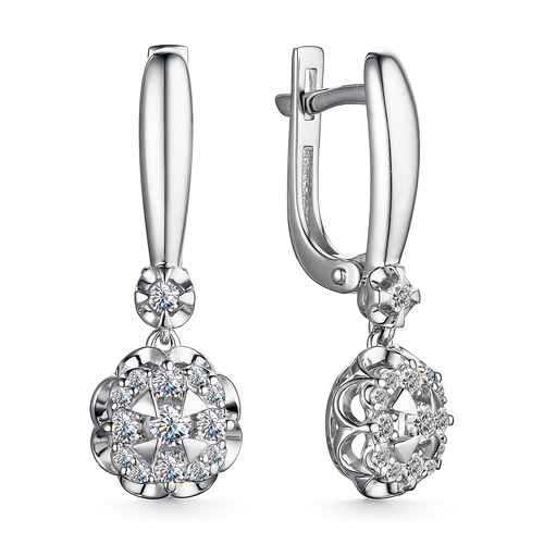 Серьги из белого золота с бриллиантами Ювелирное изделие - Серьги из белого золота с бриллиантами в магазине Best-Gold 065130