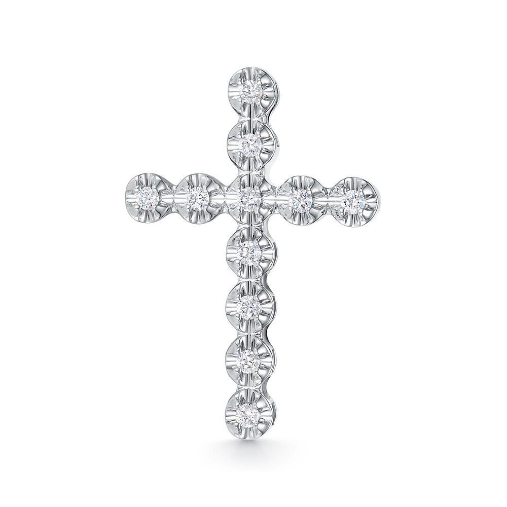 Крест из белого золота с бриллиантами Ювелирное изделие - Крест из белого золота с бриллиантами в магазине Best-Gold 149195