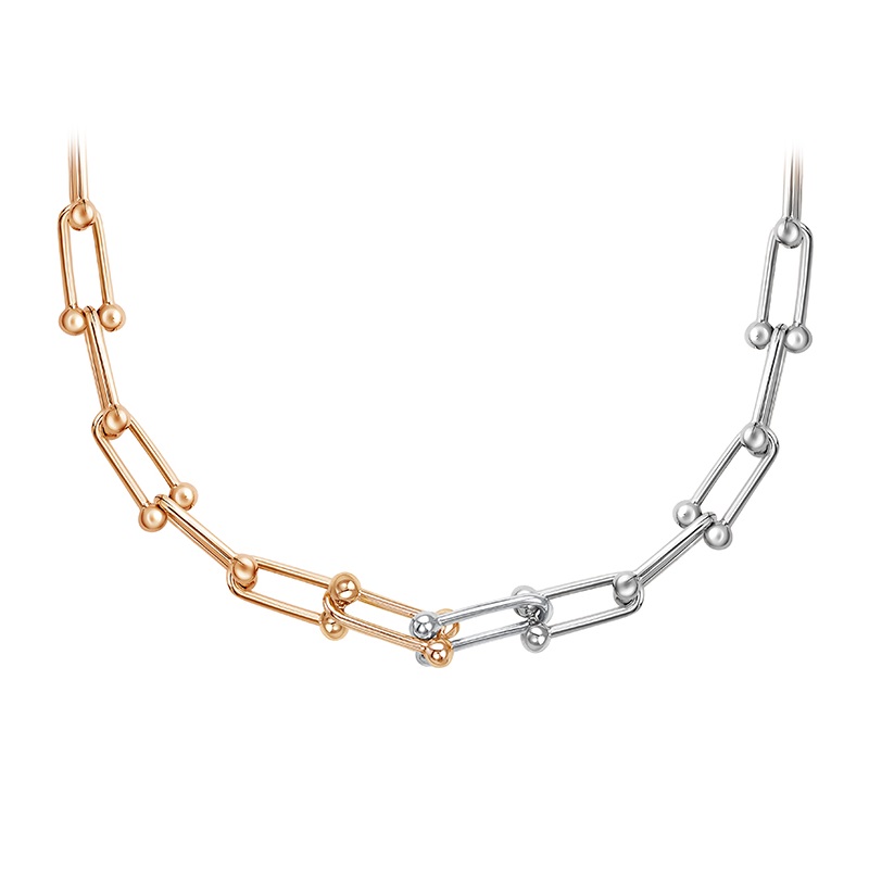 Колье из комбинированного золота с фианитами Ювелирное изделие - Колье из комбинированного золота с фианитами в магазине Best-Gold 124866