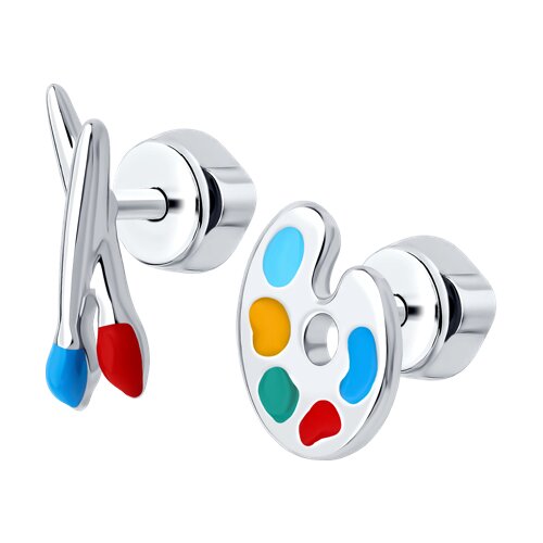 Серьги из серебра с эмалью Ювелирное изделие - Серьги из серебра с эмалью в магазине Best-Gold 152839