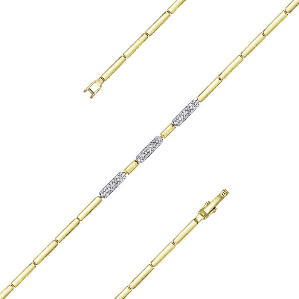 Браслет из жёлтого золота с бриллиантами Ювелирное изделие - Браслет из жёлтого золота с бриллиантами в магазине Best-Gold 030989