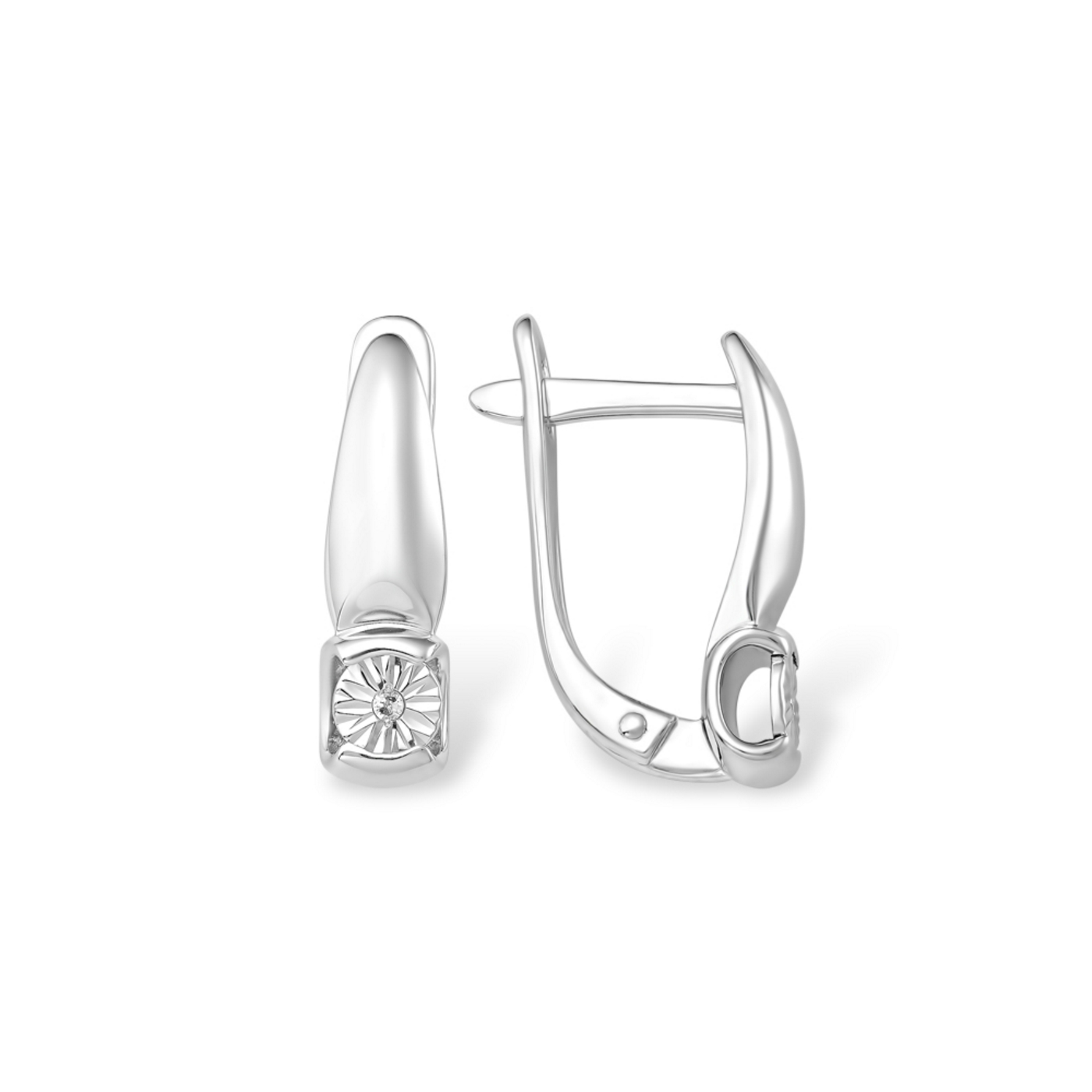 Ювелирное изделие - Серьги из серебра с бриллиантами в магазине Best-Gold 153527