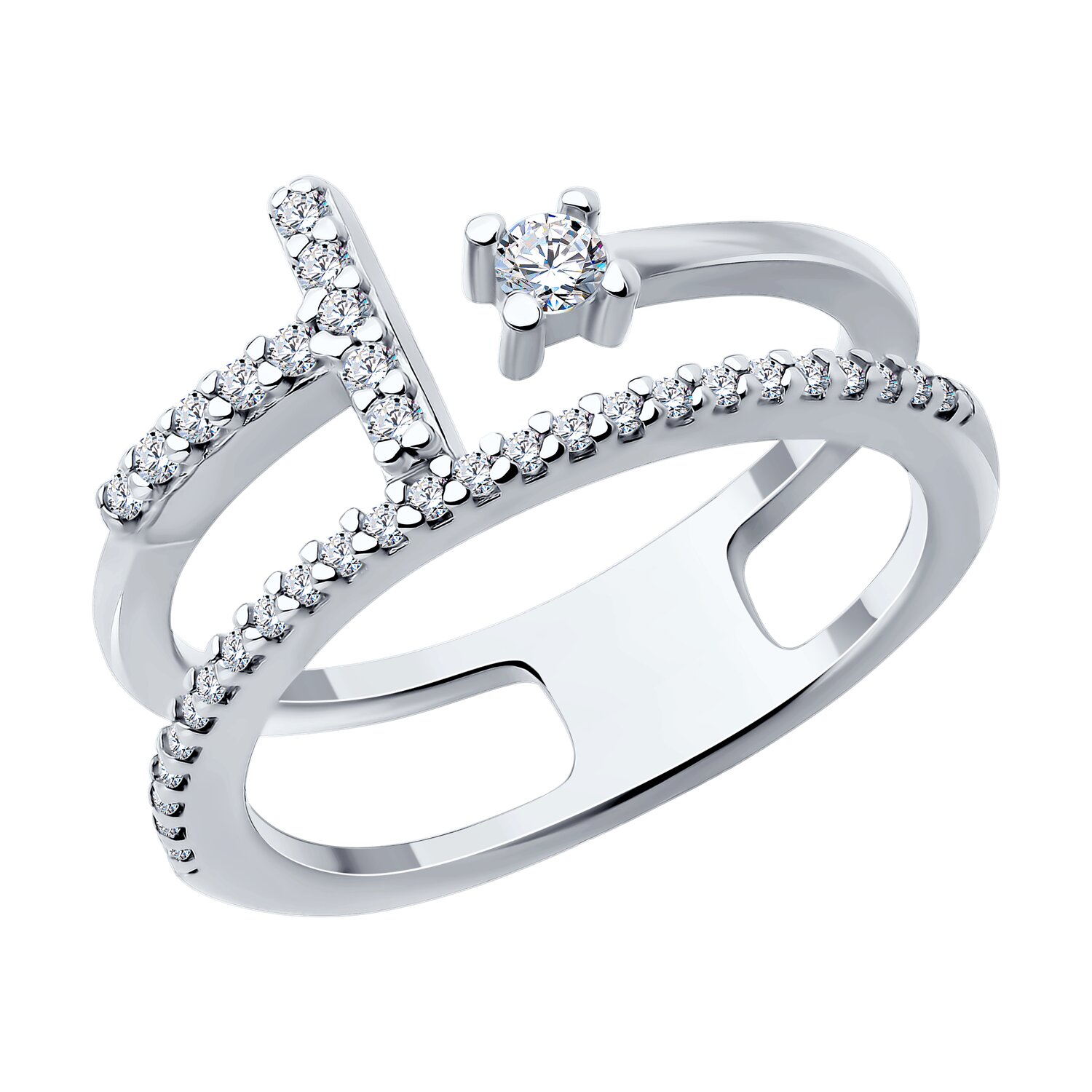 Кольцо из серебра с фианитами Ювелирное изделие - Кольцо из серебра с фианитами в магазине Best-Gold 140693