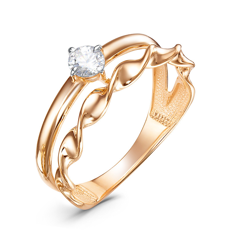 Кольцо из красного золота с фианитами Ювелирное изделие - Кольцо из красного золота с фианитами в магазине Best-Gold 140470