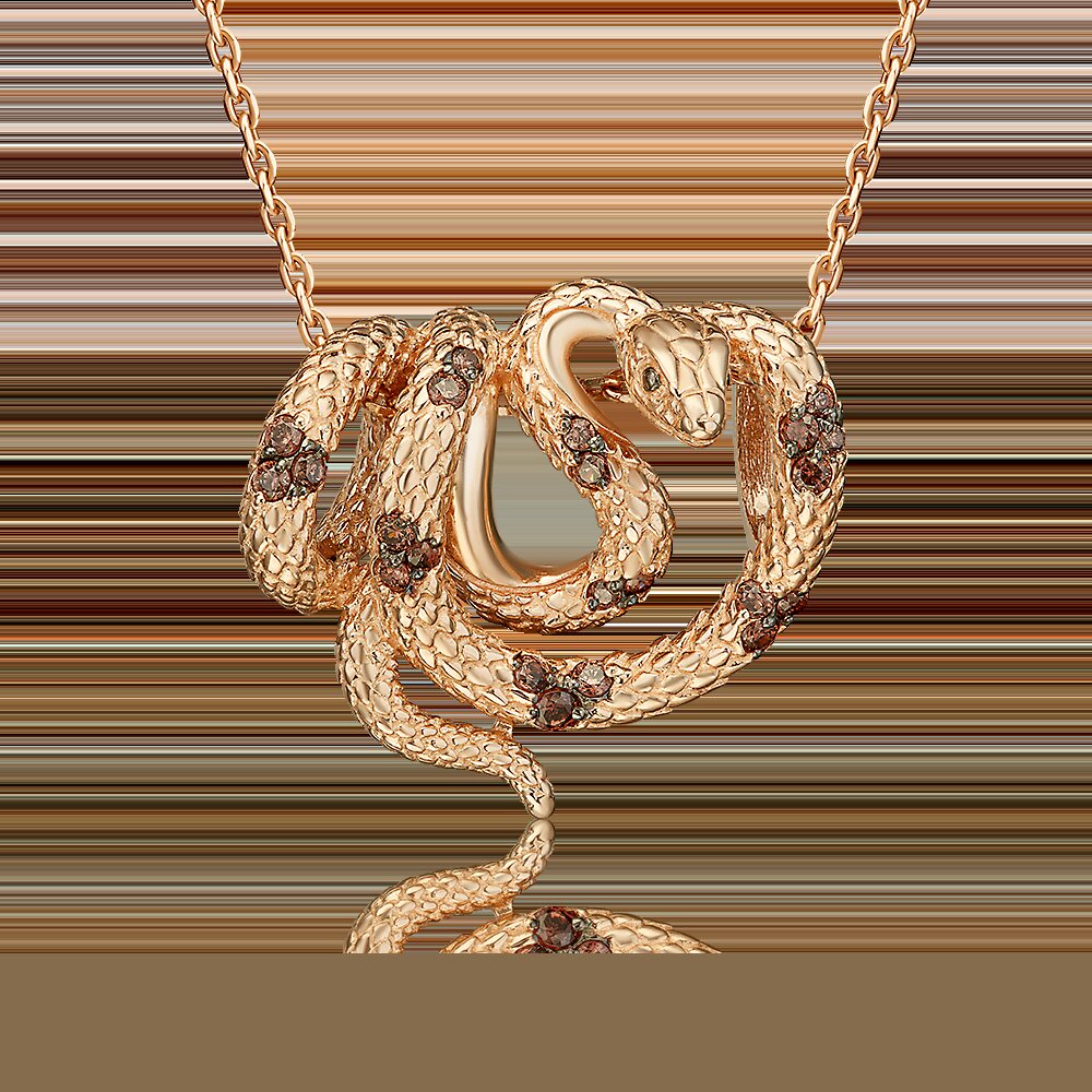 Ювелирное изделие - Подвеска из красного золота с фианитами в магазине Best-Gold 150277