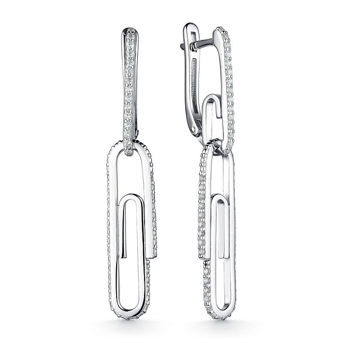 Серьги из серебра с фианитами Ювелирное изделие - Серьги из серебра с фианитами в магазине Best-Gold 051210