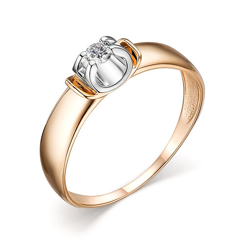 Ювелирное изделие - Кольцо помолвочное из красного золота с бриллиантом в магазине Best-Gold 068860