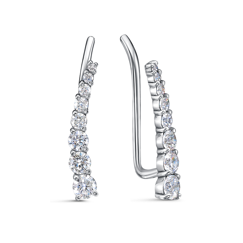 Ювелирное изделие - Серьги из серебра с фианитами в магазине Best-Gold 146946