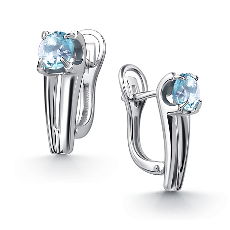 Серьги из серебра с топазом
