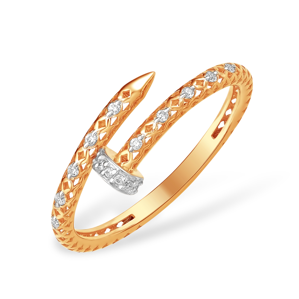 Кольцо из красного золота с фианитами Ювелирное изделие - Кольцо из красного золота с фианитами в магазине Best-Gold 142654