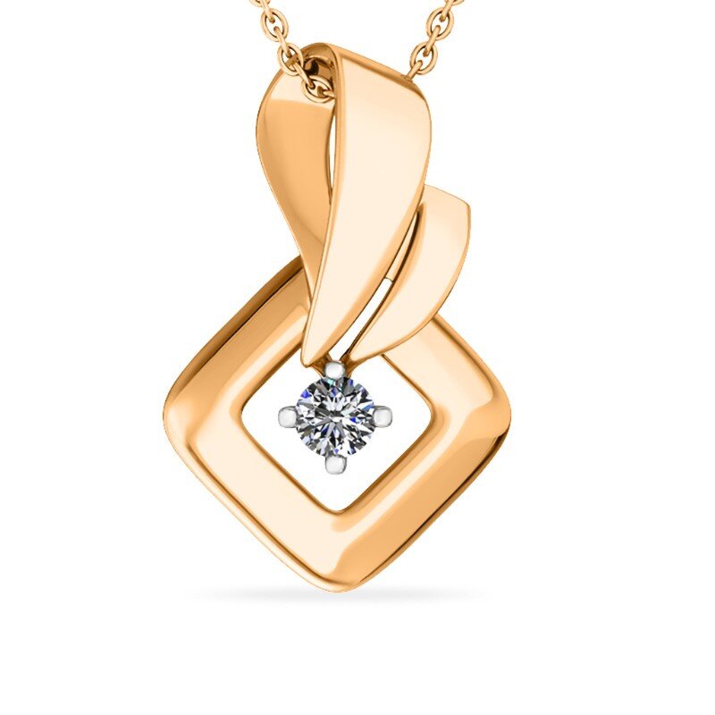 Ювелирное изделие - Подвеска из красного золота с фианитами в магазине Best-Gold 097323