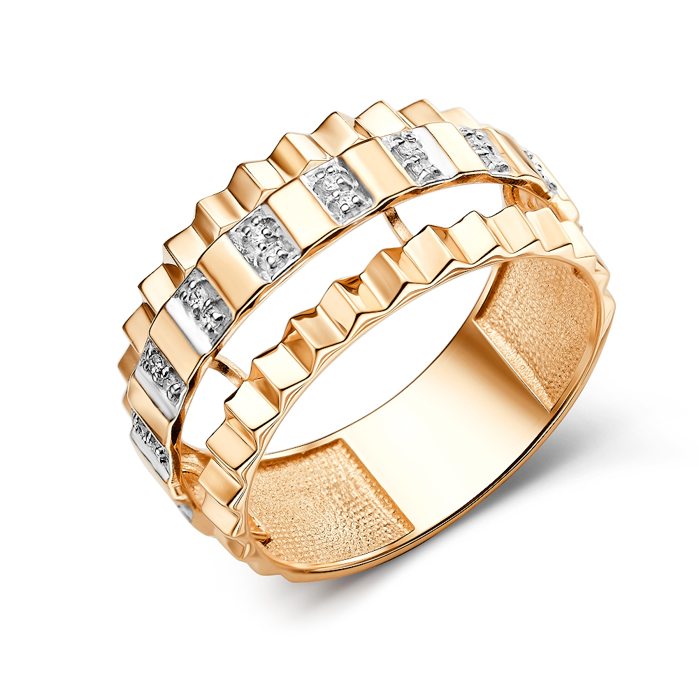 Кольцо из красного золота с фианитами Ювелирное изделие - Кольцо из красного золота с фианитами в магазине Best-Gold 145429