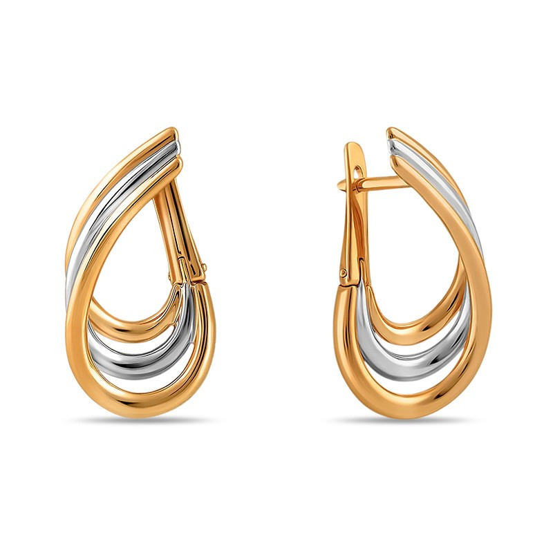 Серьги из комбинированного золота Ювелирное изделие - Серьги из комбинированного золота в магазине Best-Gold 031492